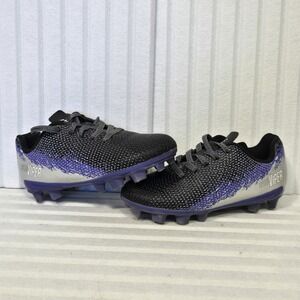 DSG Girls Purple Silver Black Speed Viper Lace Up Soccer‎ Cleats 10K